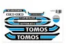 Sticker Tomos A3 MS Automatic cyaan blauw + gratis sticker thumb extra