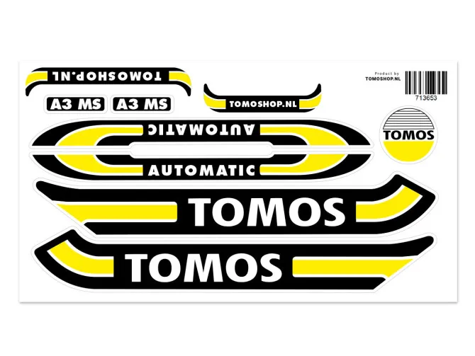 Sticker Tomos A3 MS Automatic yellow + free sticker product