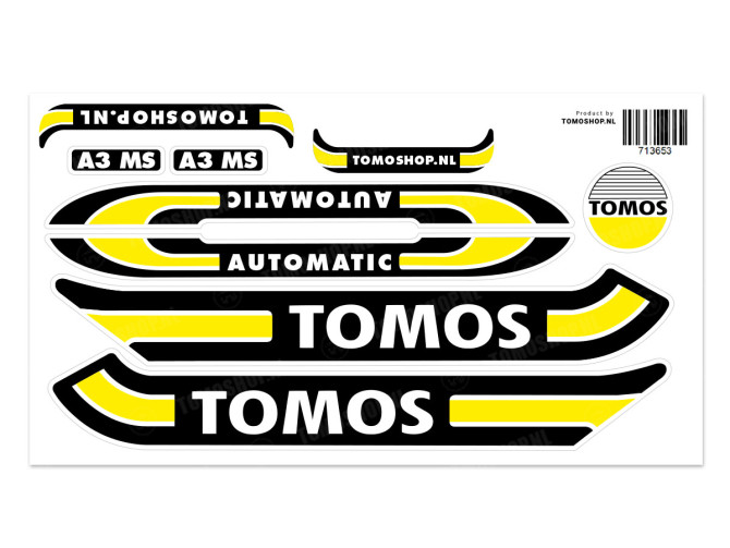 Sticker Tomos A3 MS Automatic yellow + free sticker main