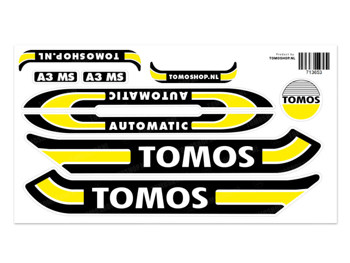 Aufkleber Tomos A3 MS Automatic Gelb