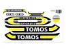 Sticker Tomos A3 MS Automatic yellow + free sticker thumb extra