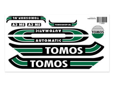 Sticker Tomos A3 MS Automatic donker groen + gratis sticker