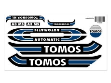 Sticker Tomos A3 MS Automatic donker blauw + gratis sticker