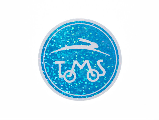 Transfer sticker Tomos logo round 55mm 80's retro Glitter main