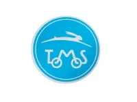 Sticker Tomos logo rond 55mm mat spiegel blauw
