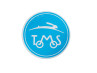 Sticker Tomos logo round 55mm mat mirror blue thumb extra