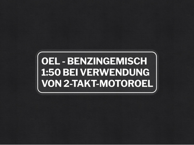 Fuel mix sticker white German version product