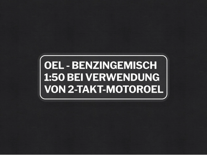 Fuel mix sticker white German version product