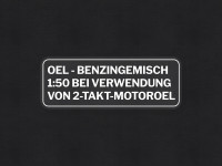 Benzine mix sticker wit Duitse versie