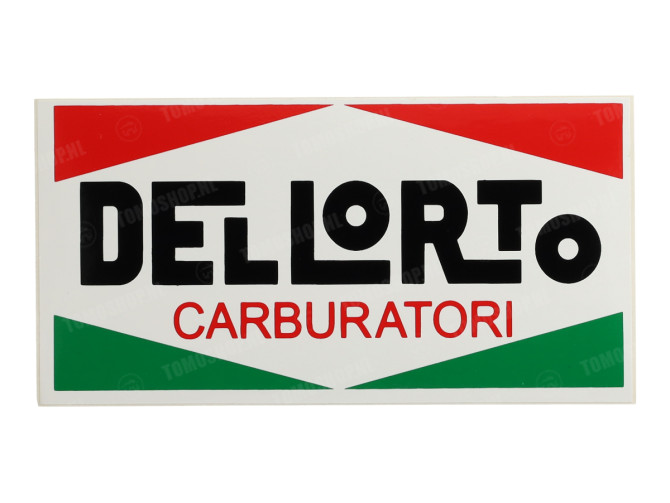 Sticker Dellorto Carburatori groot 63x122mm universeel main