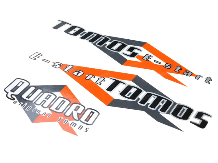 Aufkleber Tomos Quadro E-start 3-Teilig Original