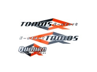 Sticker Tomos Quadro E-start 3-delig origineel