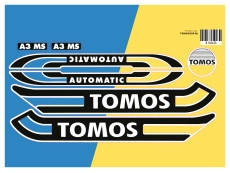 Sticker Tomos A3 MS Automatic zwart / wit transparant set (eigen frame kleur) Sticker Tomos A3 MS Automatic zwart / wit transparant set (eigen frame kleur)