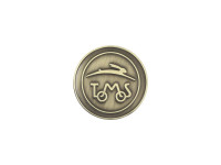 Badge / embleem Tomos logo goud 38mm RealMetal