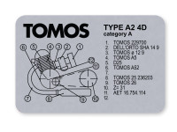 Type frame sticker Tomos A2 4D