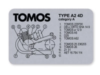 Type frame sticker Tomos A2 4D