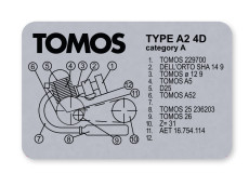 Type frame sticker Tomos A2 4D