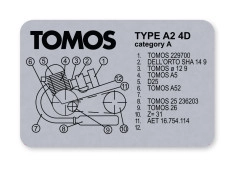 Type frame sticker Tomos A2 4D