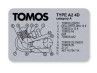Tomos Type frame sticker A2 4D