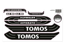 Sticker Tomos A3 MS Automatic wit / zwart set Sticker Tomos A3 MS Automatic wit / zwart set