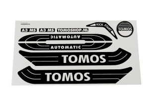 Sticker Tomos A3 MS Automatic white / black set + free sticker