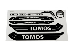 Sticker Tomos A3 MS Automatic wit / zwart set + gratis sticker