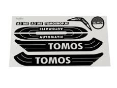 Sticker Tomos A3 MS Automatic wit / zwart set + gratis sticker
