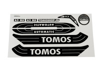 Aufkleber Tomos A3 MS Automatic Weiss / Schwarz satz + gratis Aufkleber