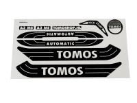 Aufkleber Tomos A3 MS Automatic Weiss / Schwarz satz + gratis Aufkleber