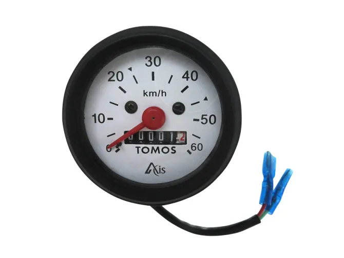 Teller kilometer 60mm 60 km/h wit origineel Tomos product