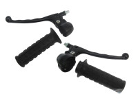 Handle set left / right throttle lever replica model Lusito black (brake light)