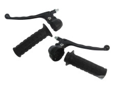 Handle set left / right throttle lever replica model Lusito black (brake light)