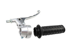 Greepset rechts gashendel replica model Magura 517 zilver (remlicht)