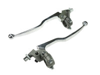 Handle brake set aluminium long with brake light switch and mirror mount