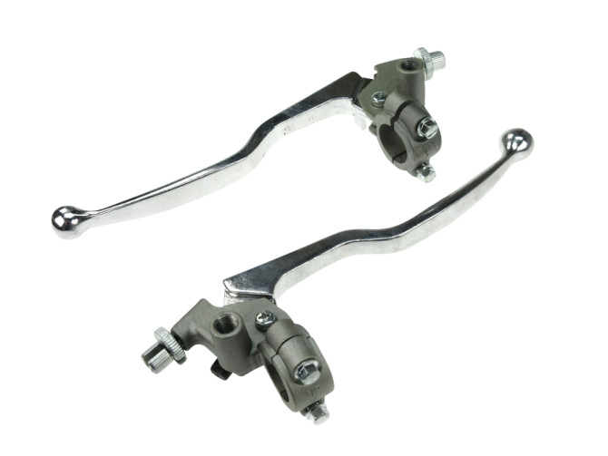 Handle brake set aluminium long with brake light switch main