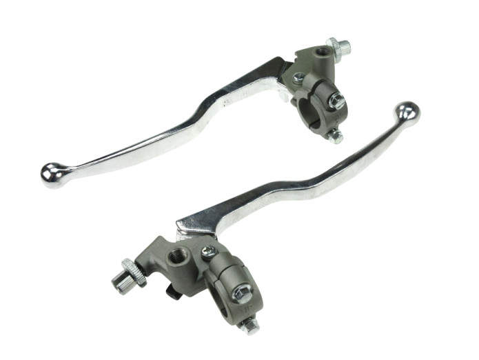 Handle brake set aluminium long with brake light switch
