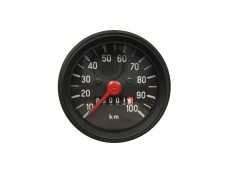 Speedometer kilometer 60mm 100 km/h universal black with light connection