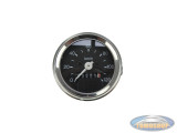 Speedometer kilometer 60mm 120 km/h universal black with chrome ring with light connection