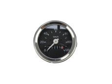 Speedometer kilometer 60mm 120 km/h universal black with chrome ring with light