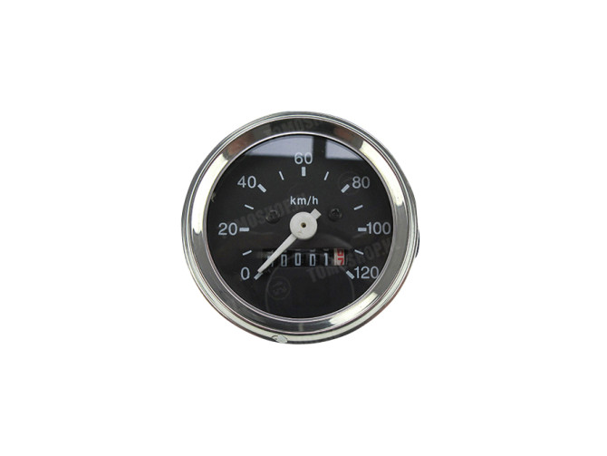 Tacho Kilometer 60mm 120 km/h Universal Schwarz mit Licht main
