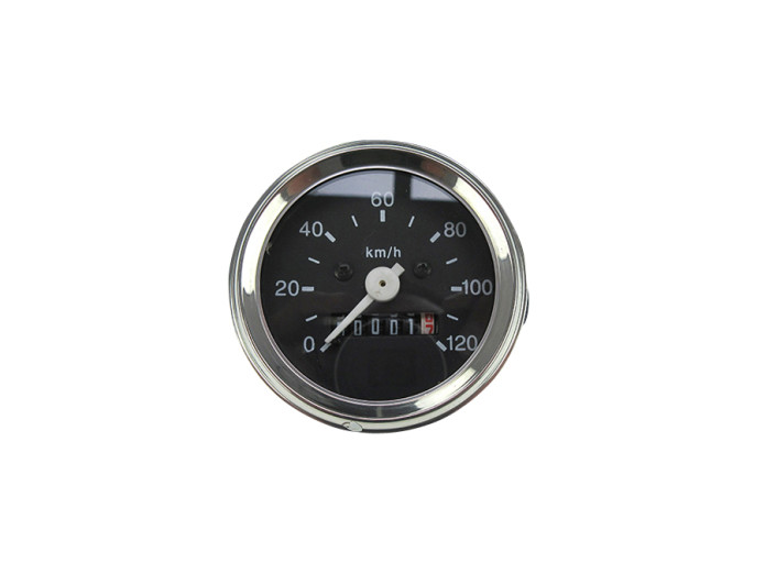 Tacho Kilometer 60mm 120 km/h Universal Schwarz mit Licht
