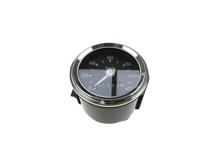 Tacho Kilometer 60mm 120 km/h Universal Schwarz mit Licht