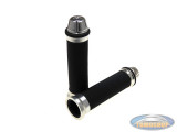 Handle bar set black / alu with handle bar dampers 24mm / 22mm