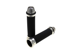 Handle grips black / alu with handle bar weights 24mm / 22mm