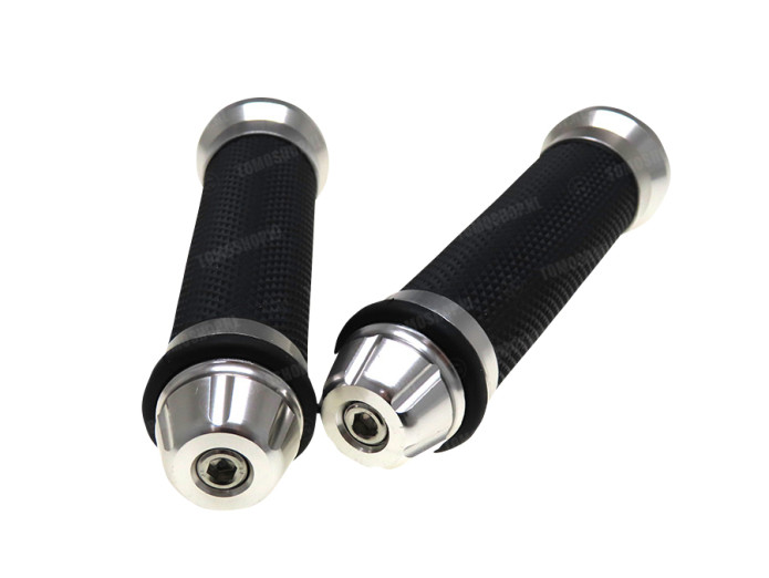 Handle grips black / alu with handle bar weights 24mm / 22mm