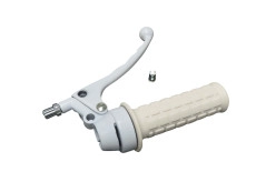 Handle set right throttle lever replica model Lusito white (brake light)