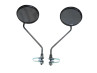 Mirror set clamp / screw M8 chrome / black thumb extra