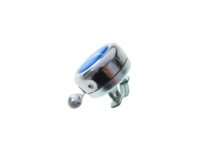 Klingel mit Tomos Logo Dome 3D Aufkleber Widek Chrom 