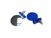 Mirror set bar-end version round blue anodised