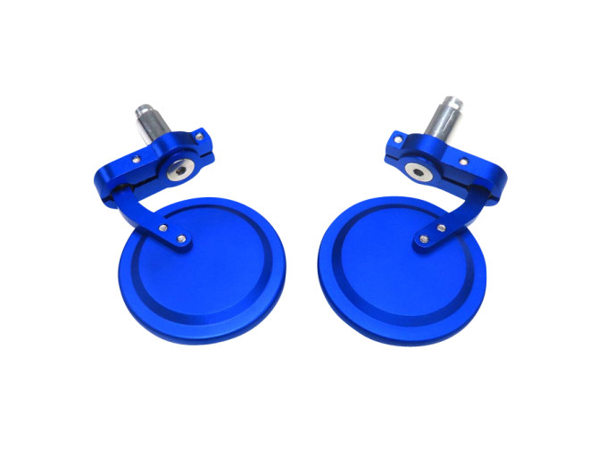 Mirror set bar-end version round blue anodised product